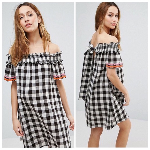 ASOS Maternity Dresses & Skirts - NWT Asos | Maternity Gingham Off Shoulder Dress